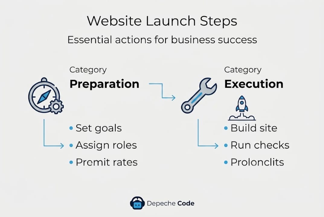 infographic for business website launch steps