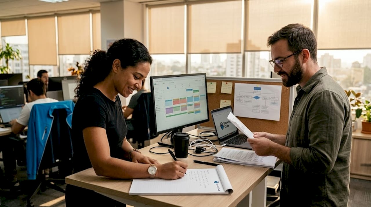 agency project managers planning workflow session