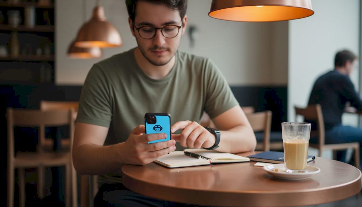 user testing mobile app navigation in café