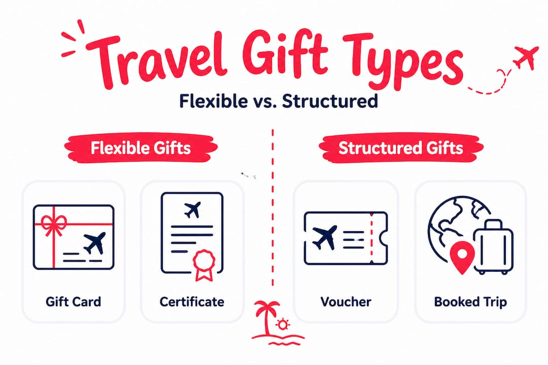 how the gift of travel creates lasting memories 4 infographic comparing flexible vs structured travel gifts