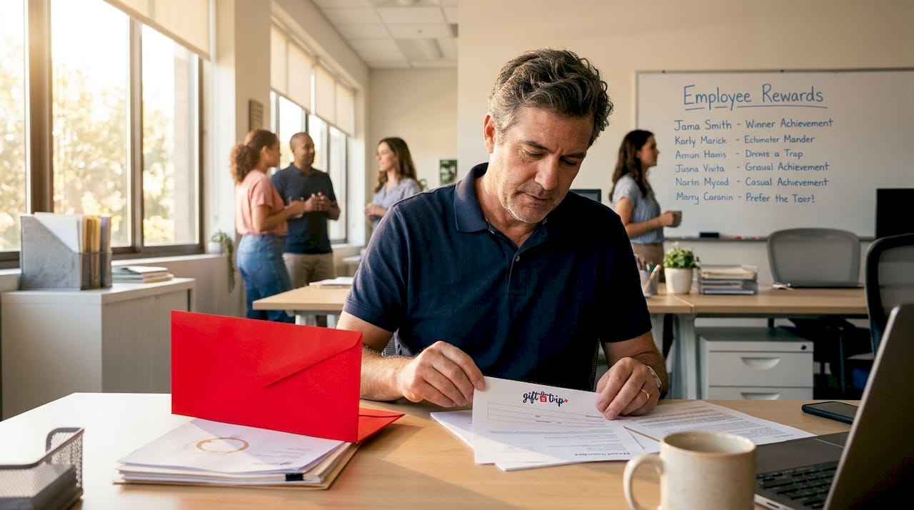 why travel vouchers make the perfect gift: real benefits 3 employee reading travel voucher at work desk