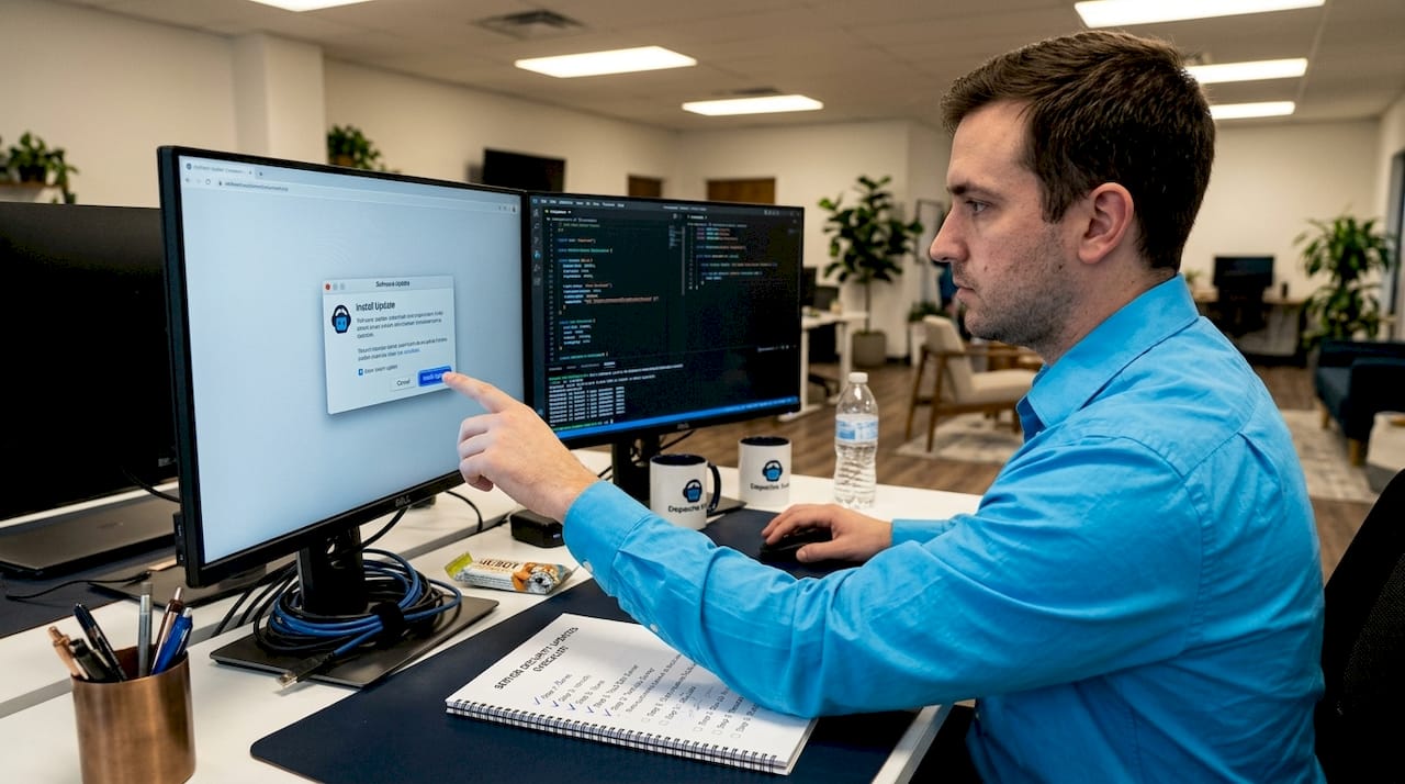 web admin updating software for security