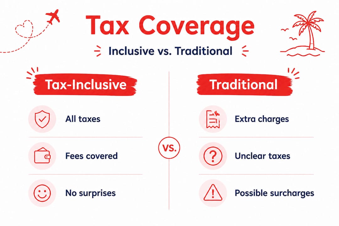tax-inclusive travel gifts: a seamless gifting guide 4 infographic comparing tax-inclusive and traditional travel gifts