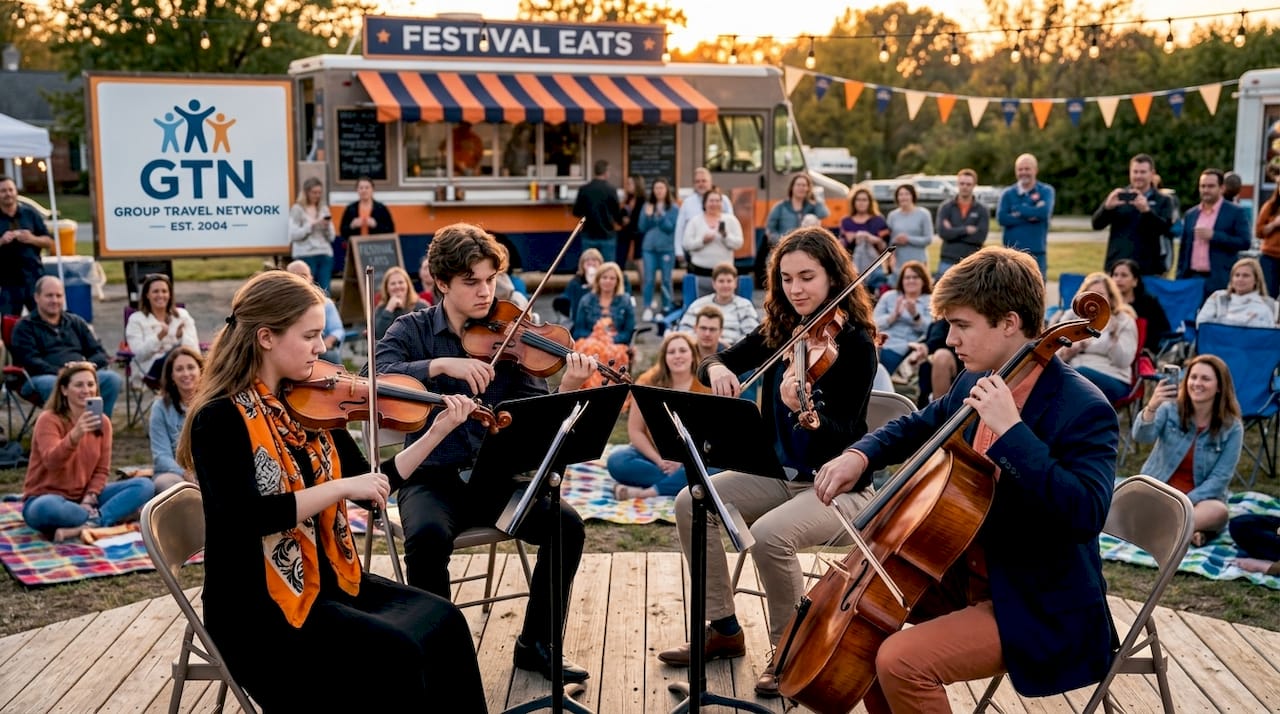 student musicians performing at arts center