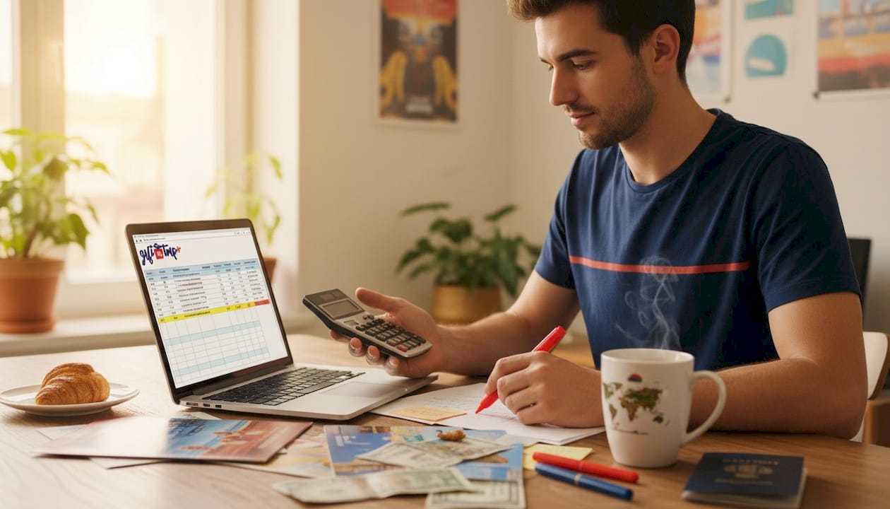 resort fees and travel gifts: the hidden costs to know 3 person calculating travel budget with laptop