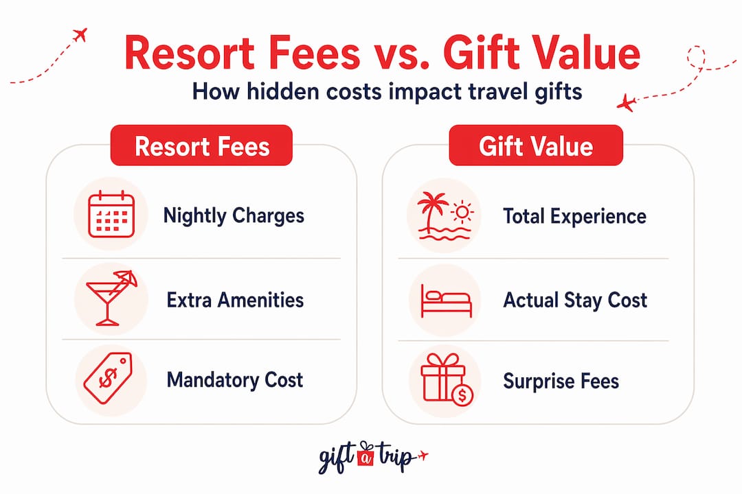 resort fees and travel gifts: the hidden costs to know 4 infographic comparing resort fees and travel gift value