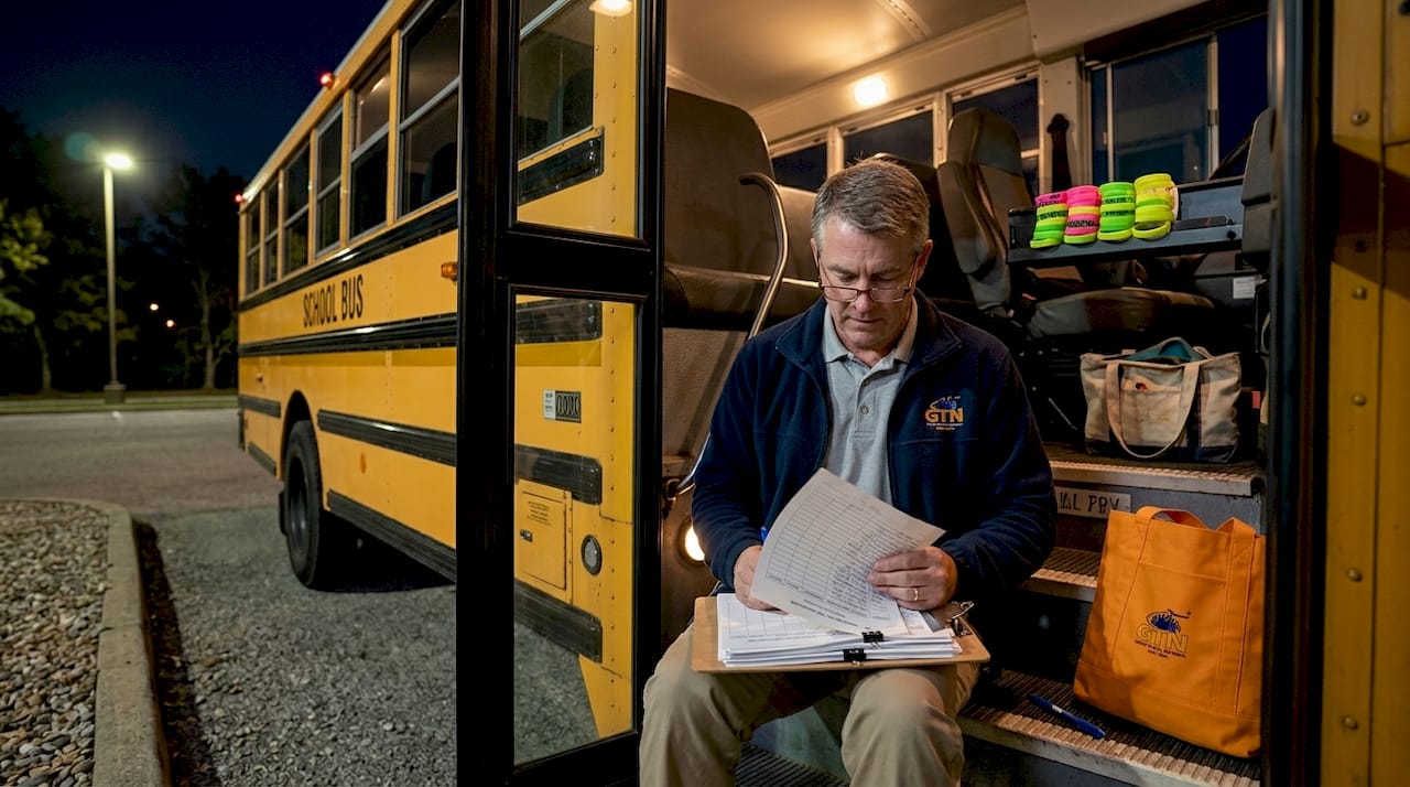 grad bash planning guide: stress-free graduation event success 4 administrator organizing school bus at night