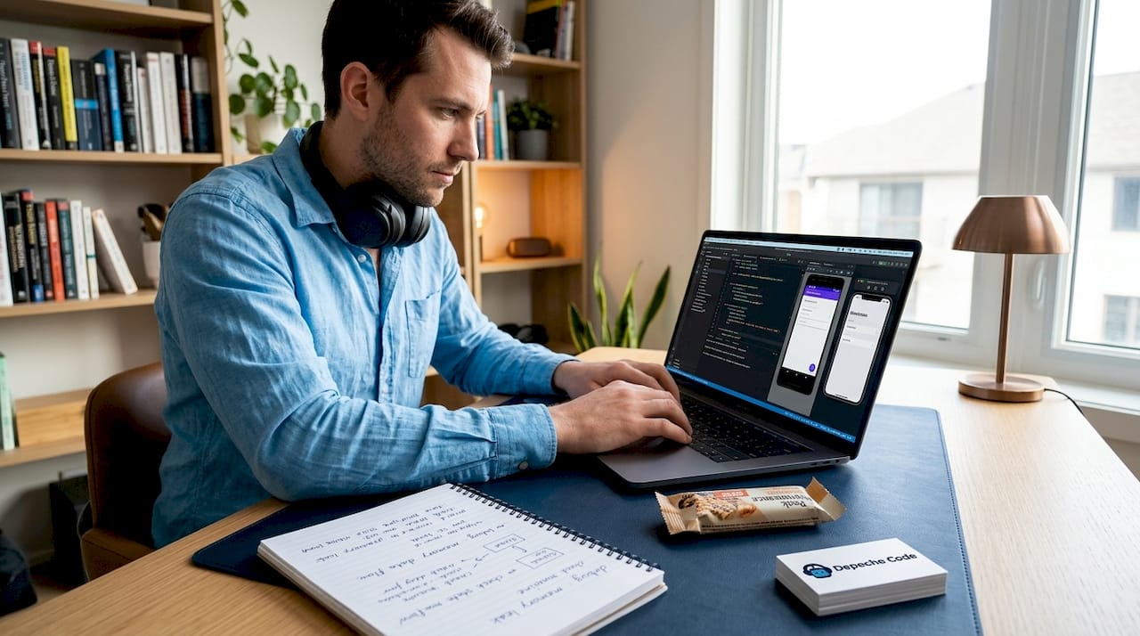 developer testing app on multiple devices