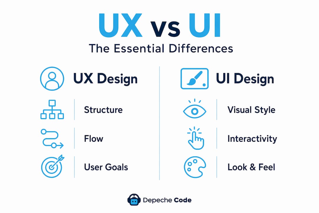 infographic comparing ux design and ui design