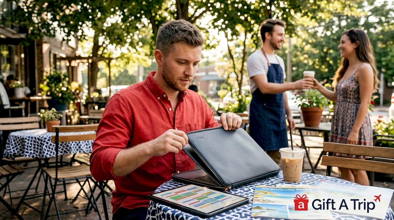gift ideas for salespeople: top 15 picks for 2026 3 sales rep uses branded laptop sleeve