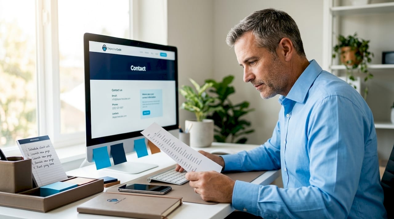 owner updating website contact information