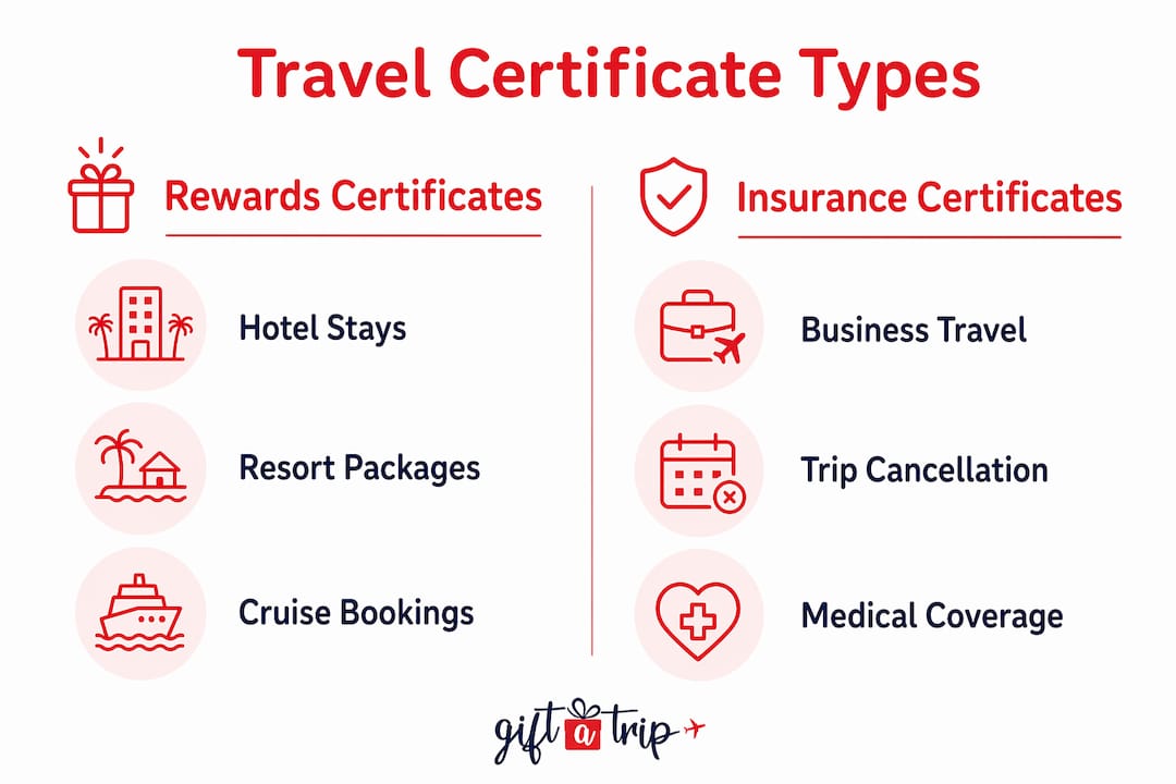 what is a corporate travel certificate? hr guide 2026 4 infographic comparing two types of travel certificates