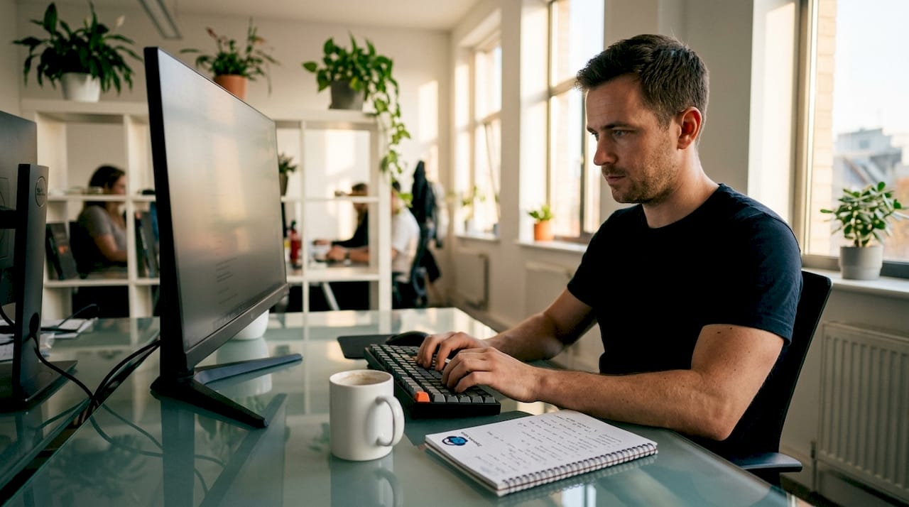 seo trends in 2026: what every marketer must know 3 seo specialist typing content on keyboard