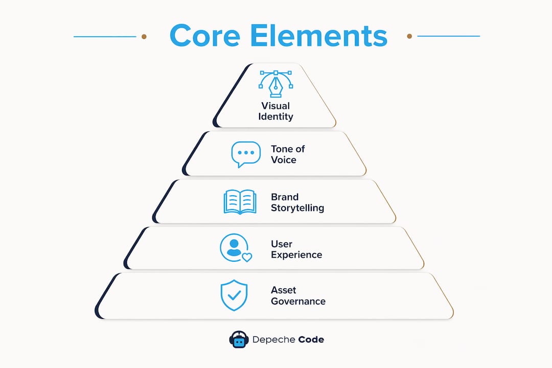 infographic showing core elements of digital branding