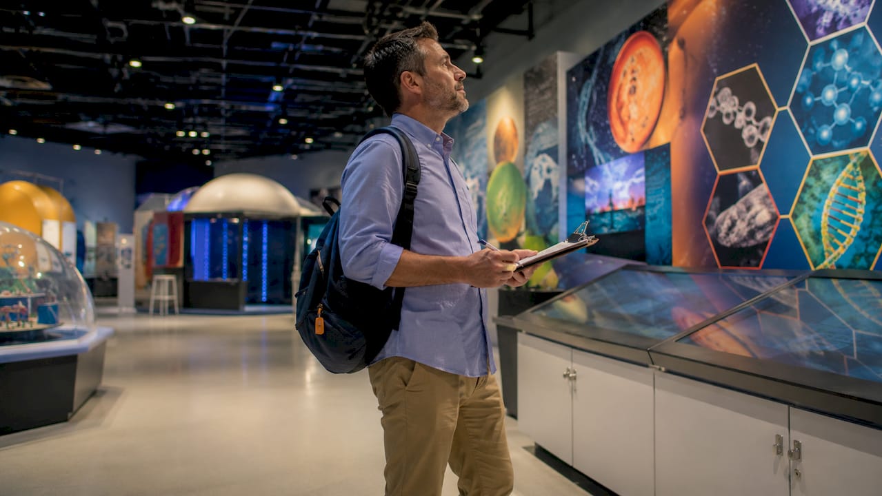 chaperone inspecting museum venue