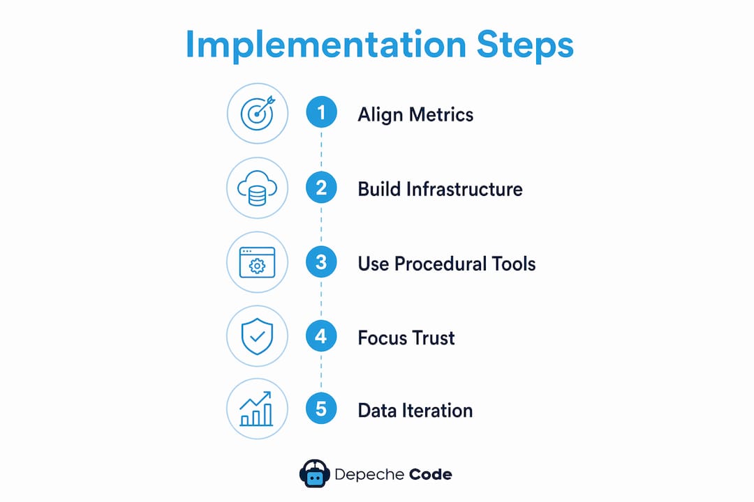 infographic showing key implementation steps for value-based web design