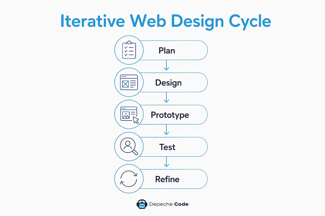 what is iterative web design? a 2026 practical guide 4 infographic showing iterative web design cycle steps
