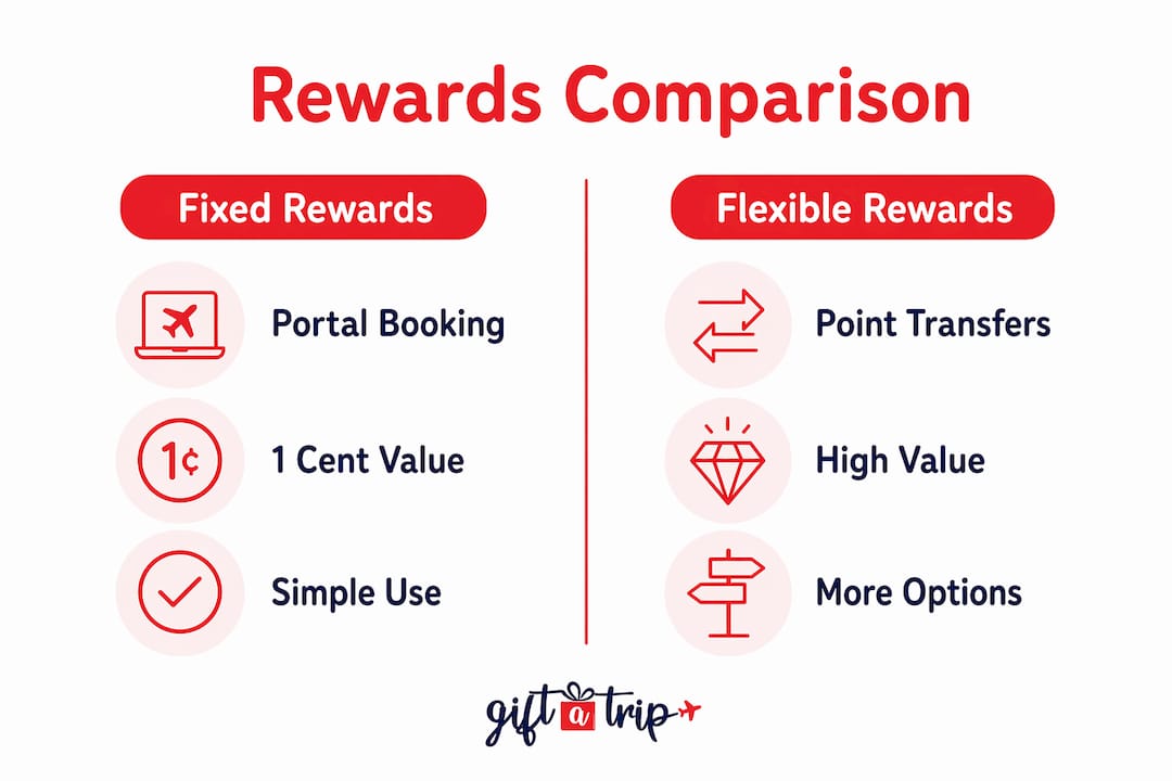 what are flexible travel rewards? your 2026 guide 4 infographic comparing fixed and flexible travel rewards
