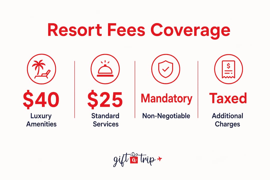 why include resort fees: what every traveler must know 4 infographic illustrating typical resort fee aspects