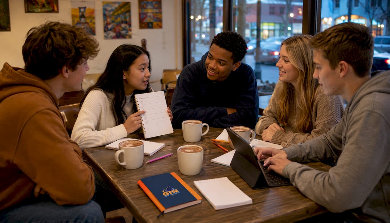 why prioritize travel safety: 10 reasons that matter in 2026 4 students in safety briefing meeting at hotel