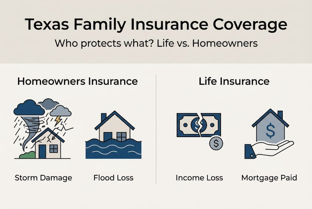 Infographic comparing life and homeowners insurance coverages