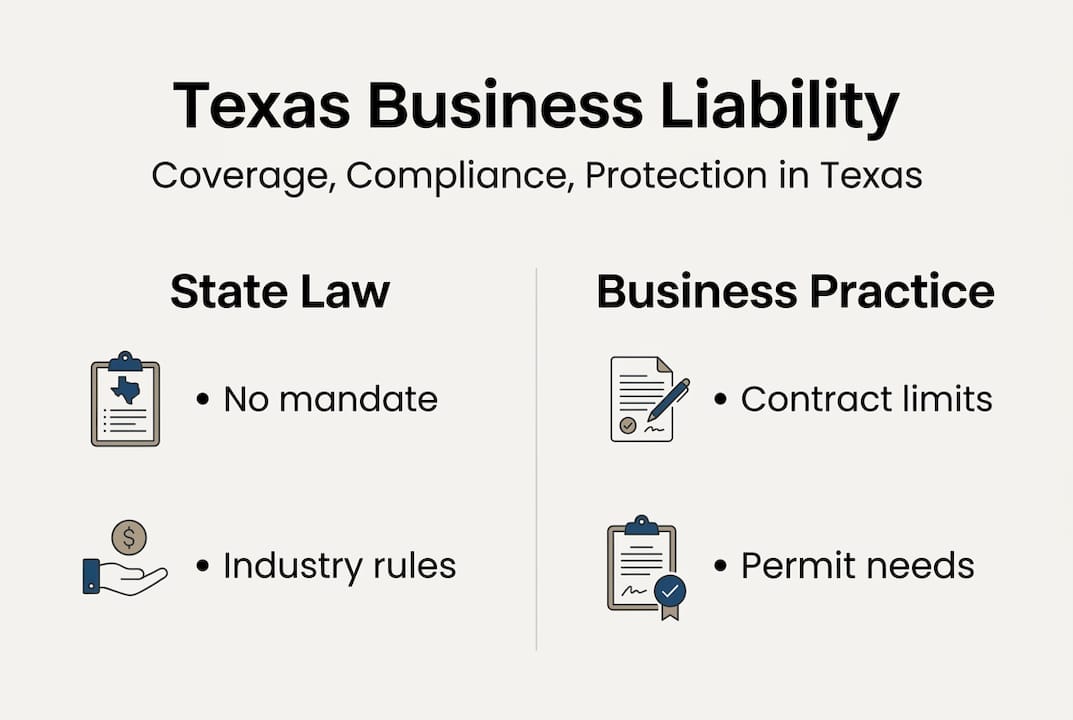 Texas business liability infographic key points
