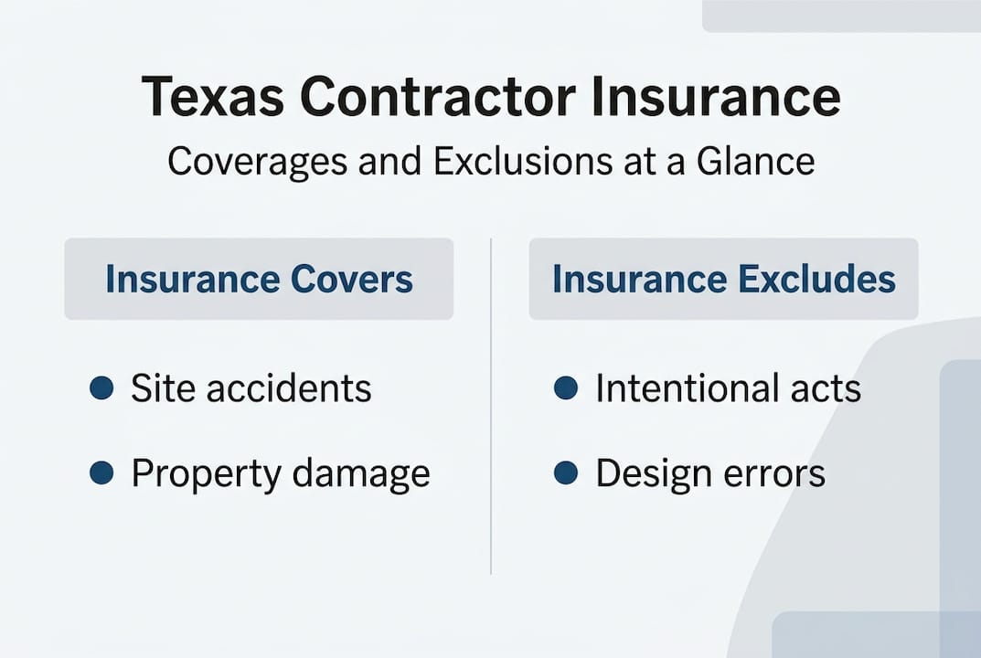 Infographic summarizes insurance coverages and exclusions