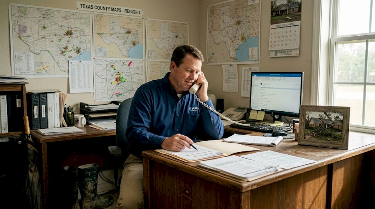 Insurance agent handling Texas storm claims