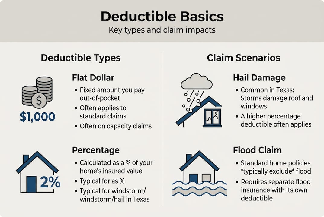Infographic comparing deductible types and claims