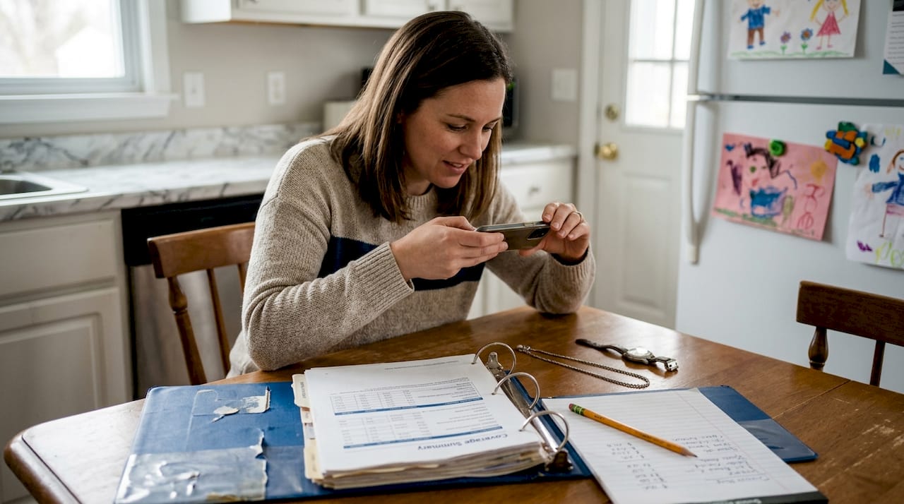 Woman documenting jewelry for insurance coverage