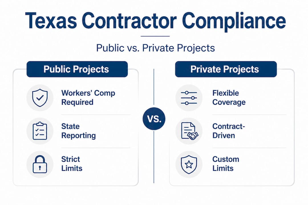 Infographic comparing public and private project compliance