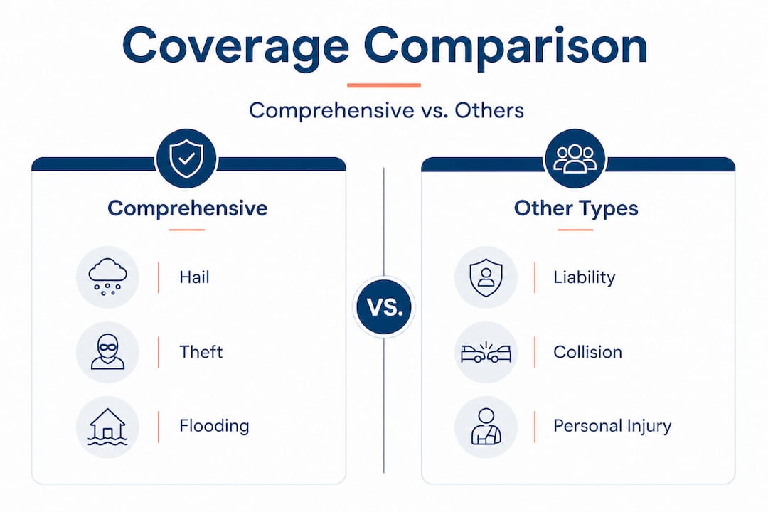 Infographic comparing auto insurance coverage types