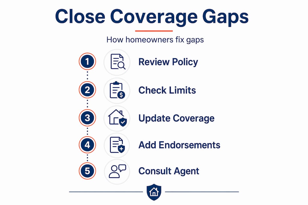 Infographic with steps to fix insurance gaps
