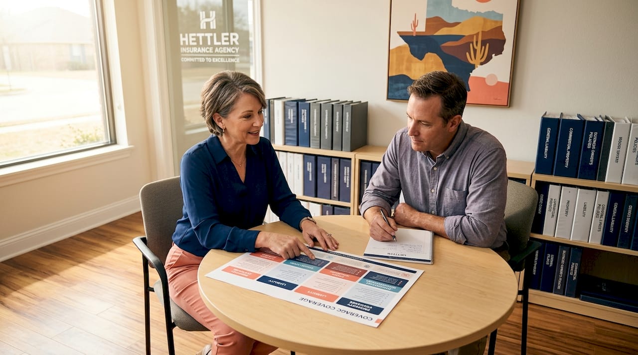 Insurance agent discussing coverage with client