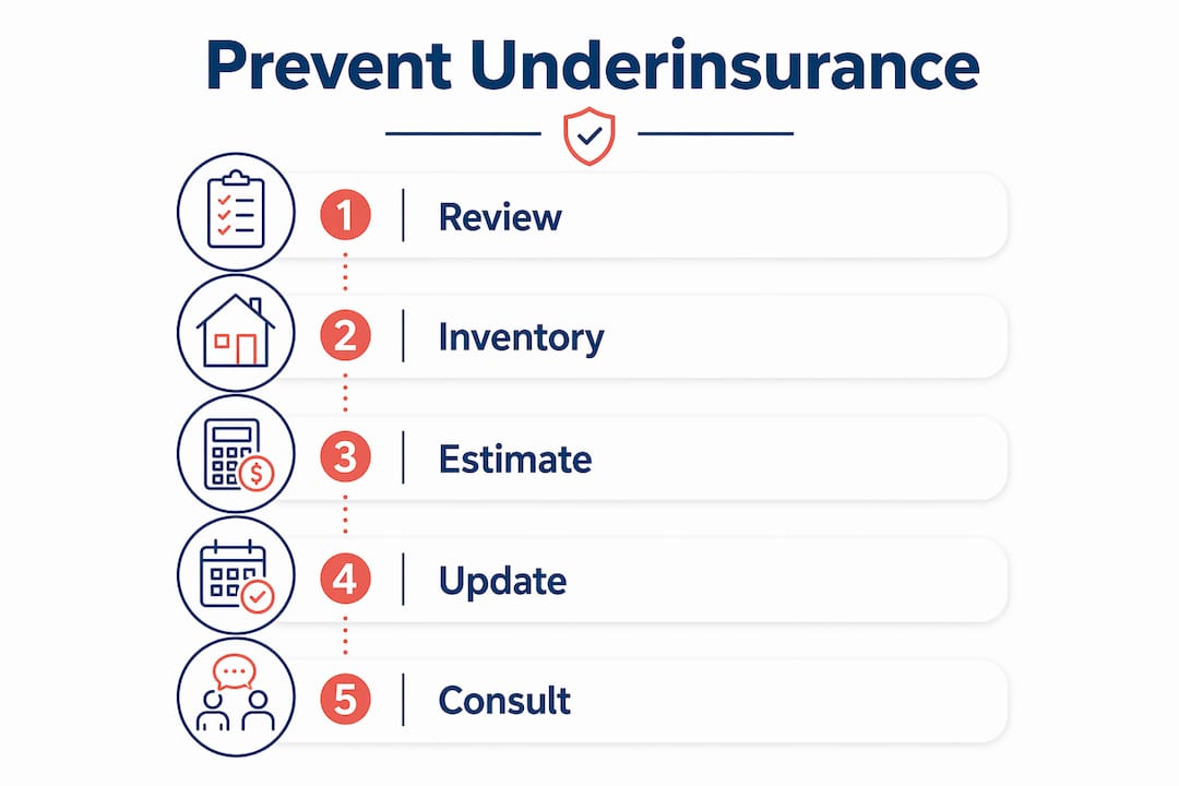 Infographic outlining steps to prevent underinsurance