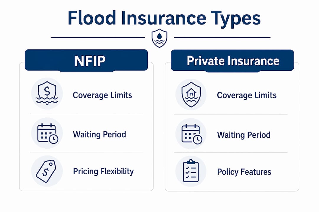 Infographic comparing NFIP and private flood insurance