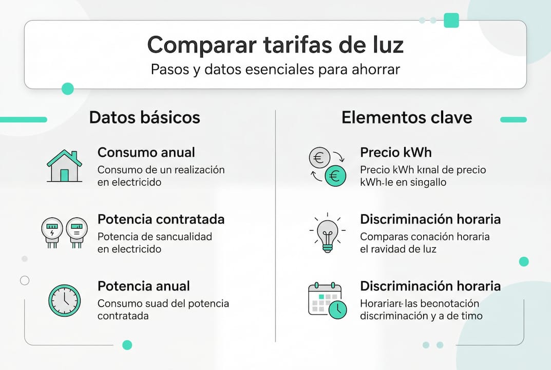 Guía visual con los pasos y cifras clave sobre las tarifas eléctricas