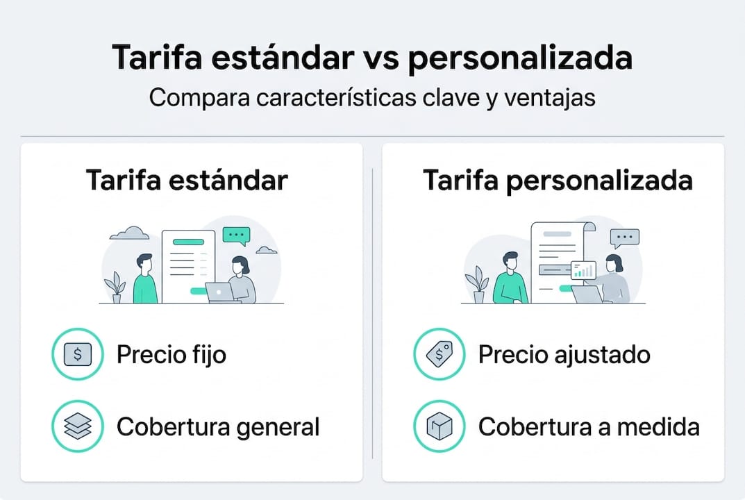 Infografía: ¿En qué se diferencian las tarifas personalizadas de las tarifas estándar?