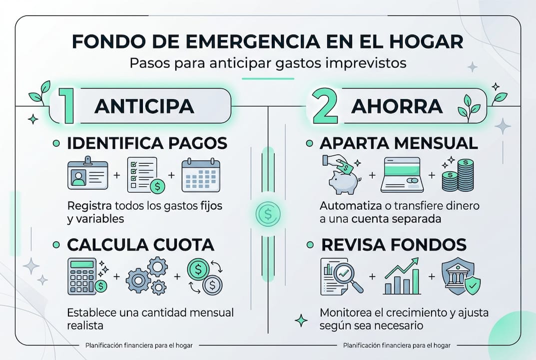 Infografía sobre cómo crear un fondo de emergencia y consejos prácticos para ahorrar