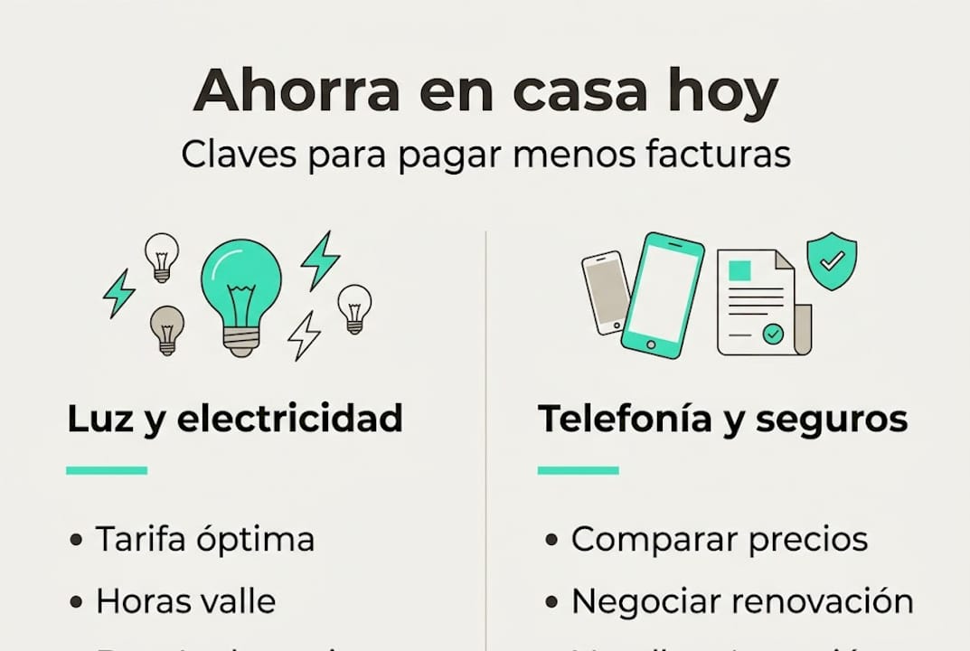 Infografía con consejos prácticos para ahorrar en casa