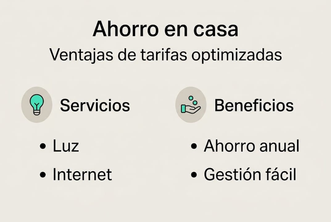 Resumen visual de ventajas y servicios con tarifas ajustadas