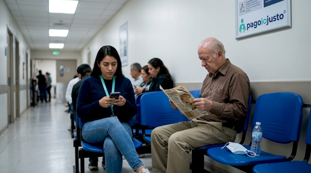 Varias personas aguardan su turno en la sala de espera de un hospital público.