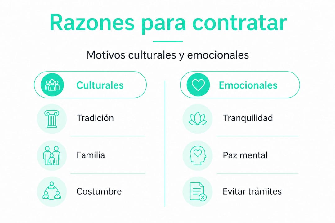 Infografía: diferencias entre las razones culturales y las emocionales a la hora de contratar un seguro