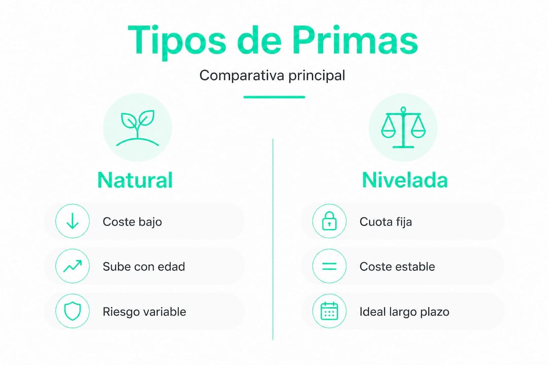 Infografía: diferencias entre prima natural y prima nivelada