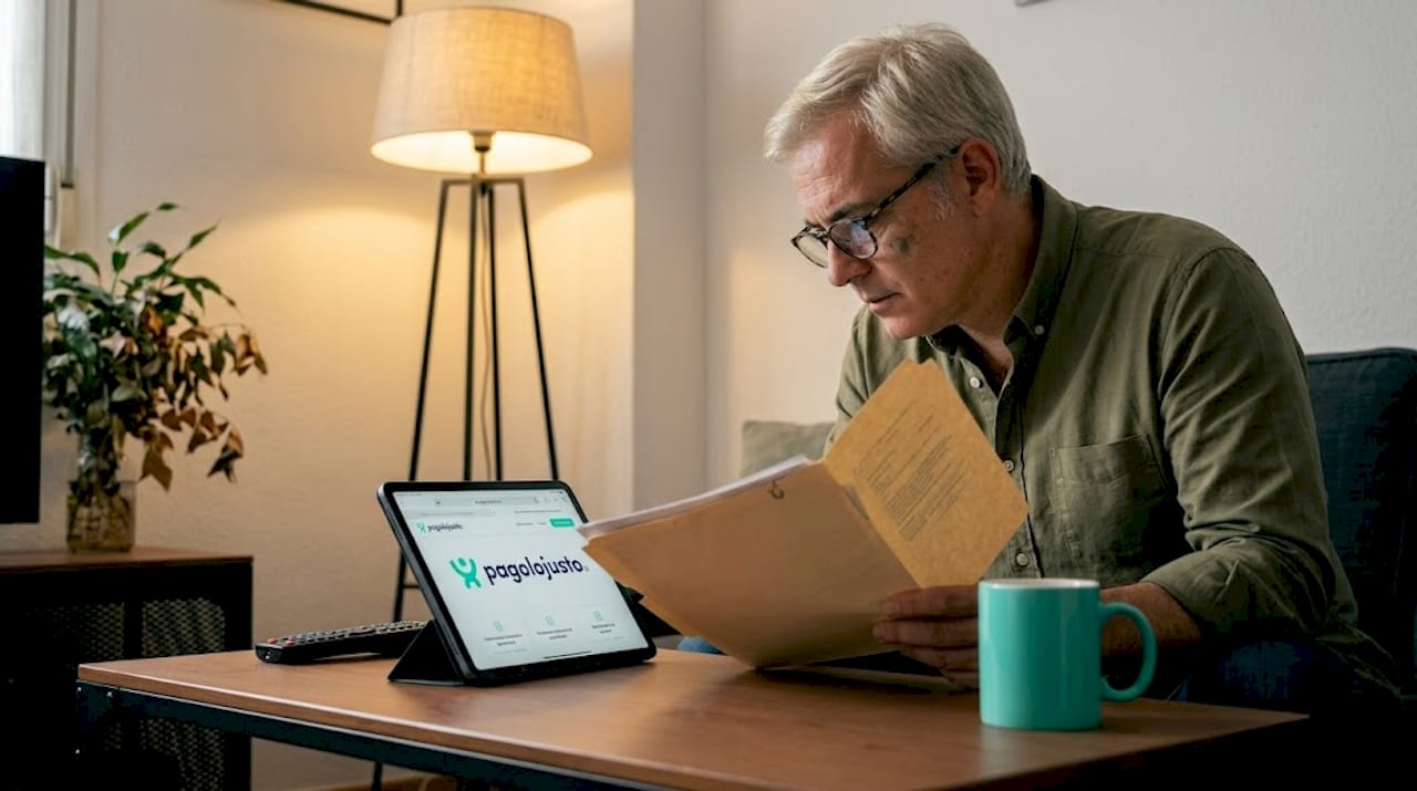 Un hombre revisa y compara diferentes opciones de seguros desde la comodidad de su hogar.