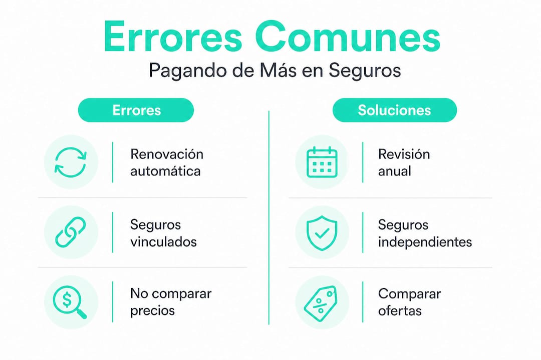 Infografía: errores comunes y cómo evitarlos para ahorrar en tus seguros