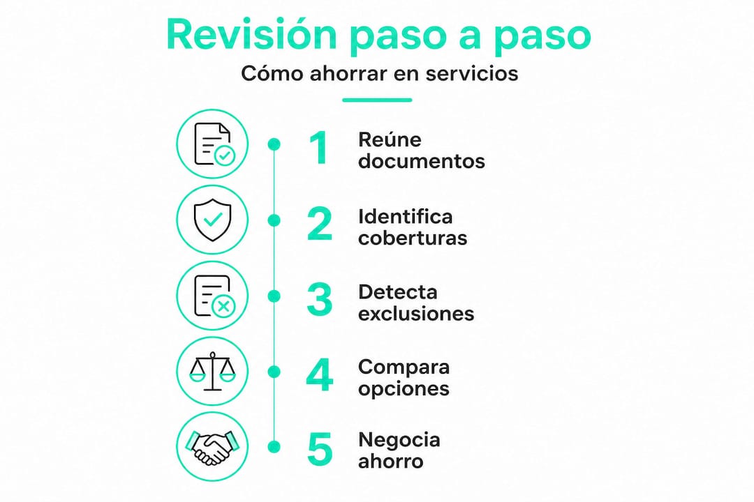 Infografía con los pasos esenciales para revisar tus coberturas