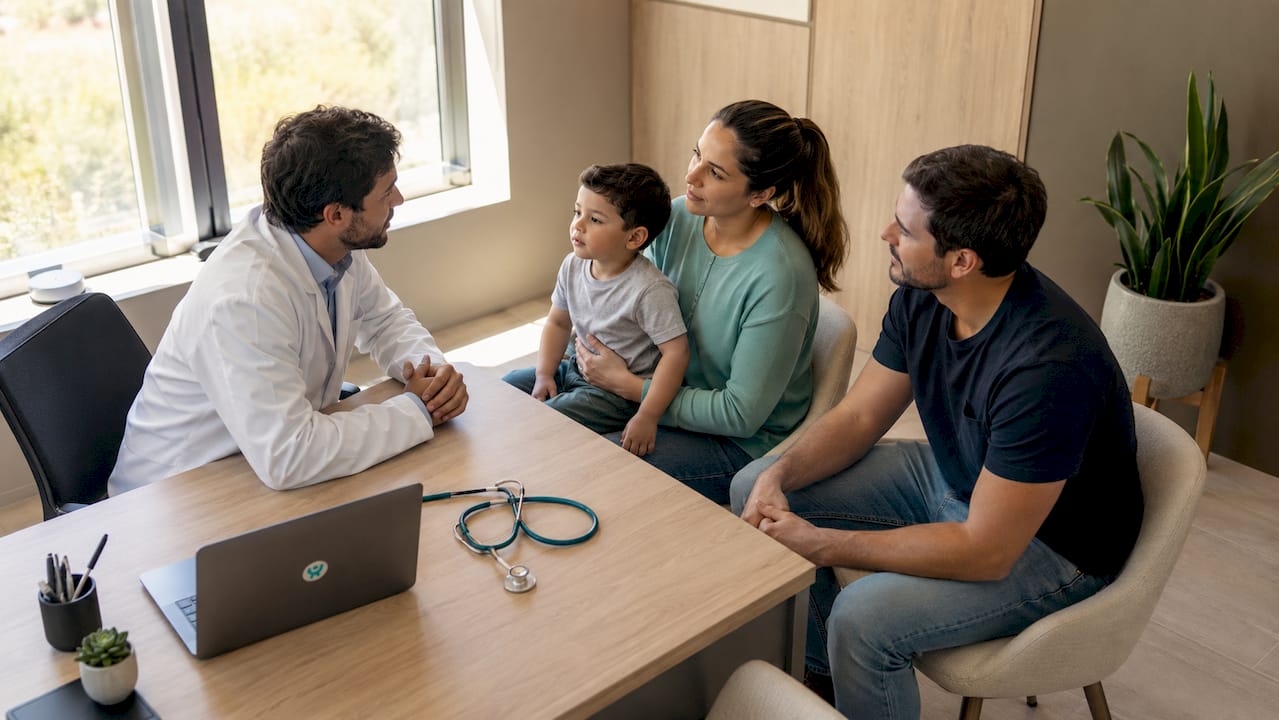 Atención médica familiar con un especialista