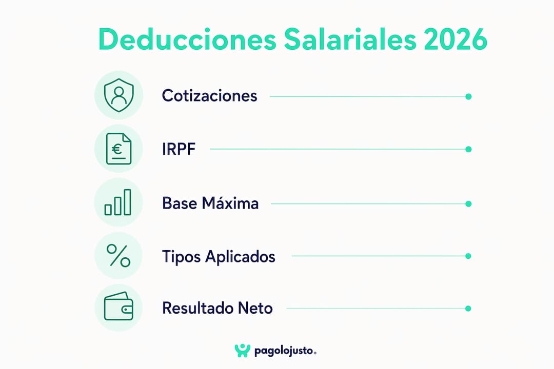 Guía visual sobre las deducciones en la nómina para 2026