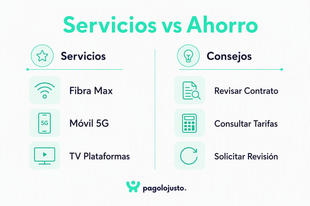 Infografía sobre cómo comparar los servicios de Euskaltel y trucos para ahorrar en tu factura